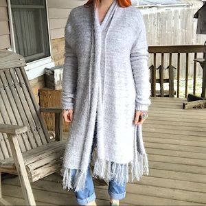 Grey fuzzy cardigan